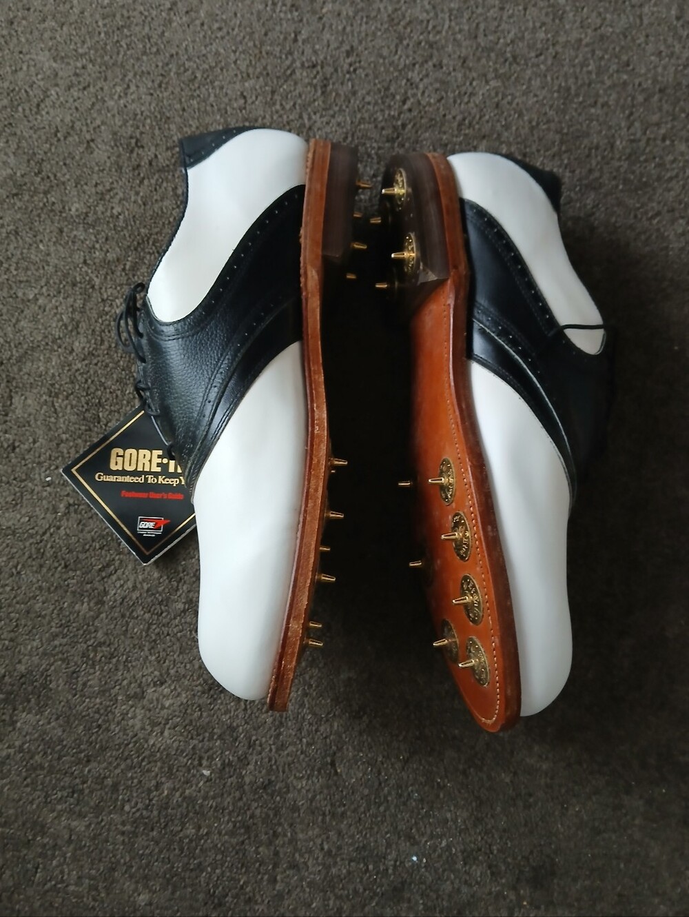 Etonic Men’s Classic Two-Tone Black & White Saddle Golf Shoes Size 11 D - Picture 4 of 8